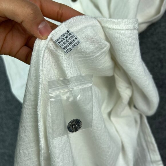 NEW Saint Helena Women's Shirt‎ Dress White Collar Button size L - Picture 9 of 9